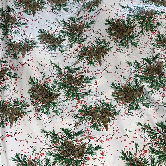 Large oblong MCM Vintage print Christmas tablecloth